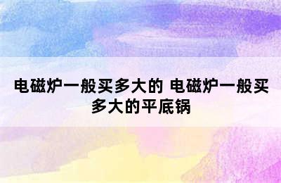 电磁炉一般买多大的 电磁炉一般买多大的平底锅